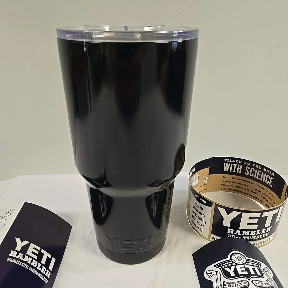 Yeti Rambler 30 oz Stainless Steel Tumbler Black Portable Mugs - Picture 8 of 8
